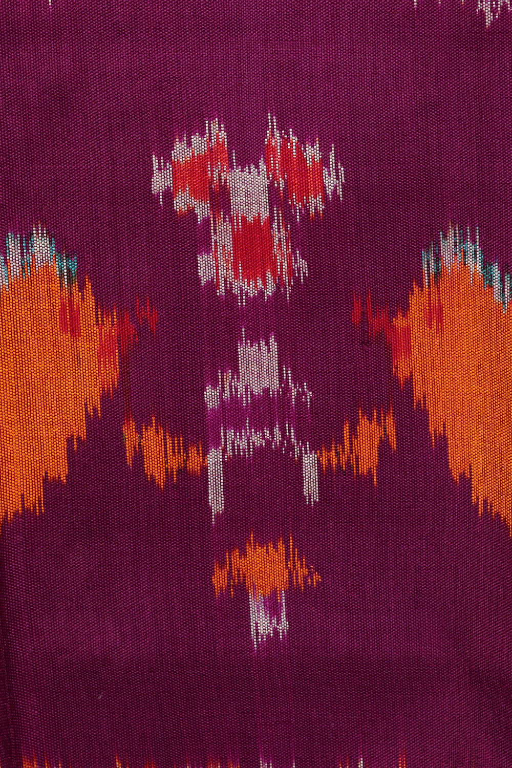 Image of Purple Pochampally Ikat Silk Saree