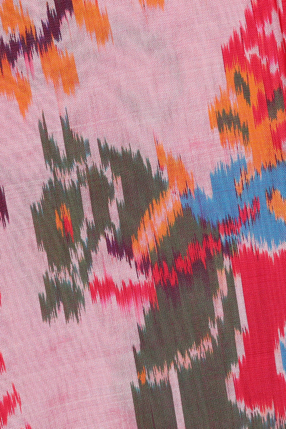 Image of Off-White Pochampally Ikat Silk Saree