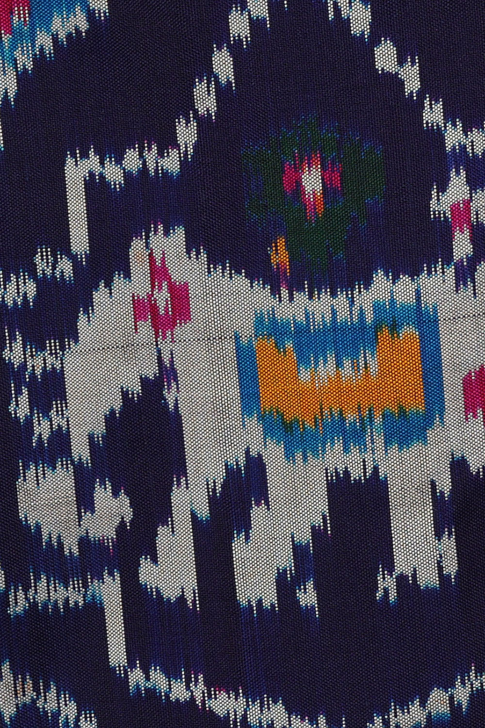 Image of Indigo-Blue Pochampally Ikat Silk Saree