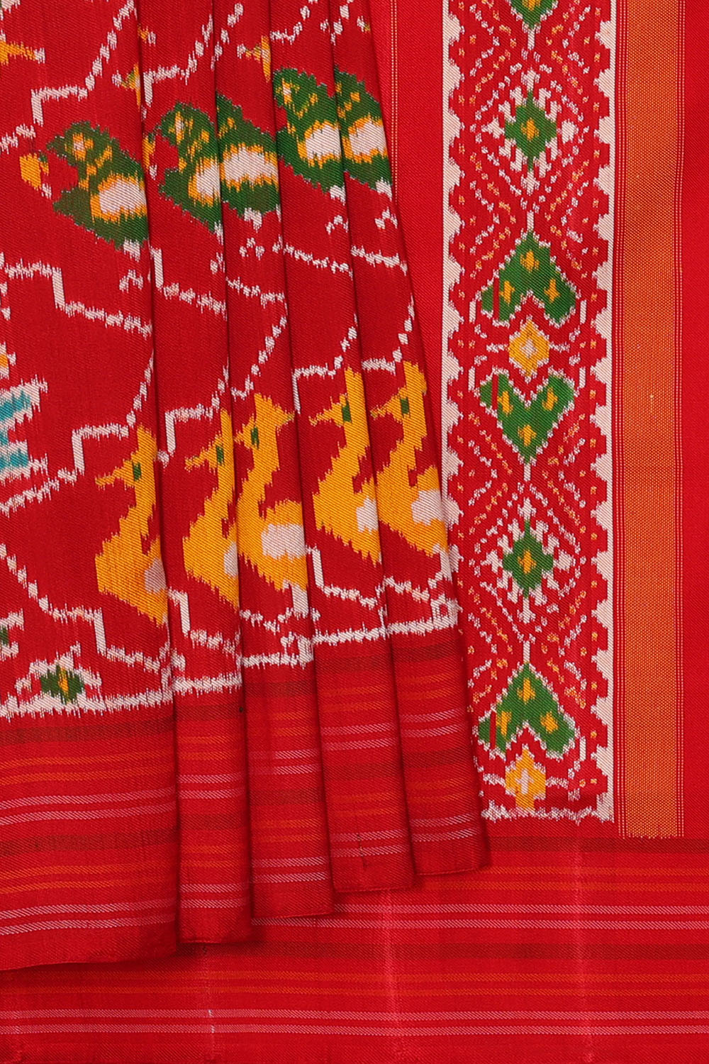 Image of red-pochampally-ikat-silk-saree-p-18940647