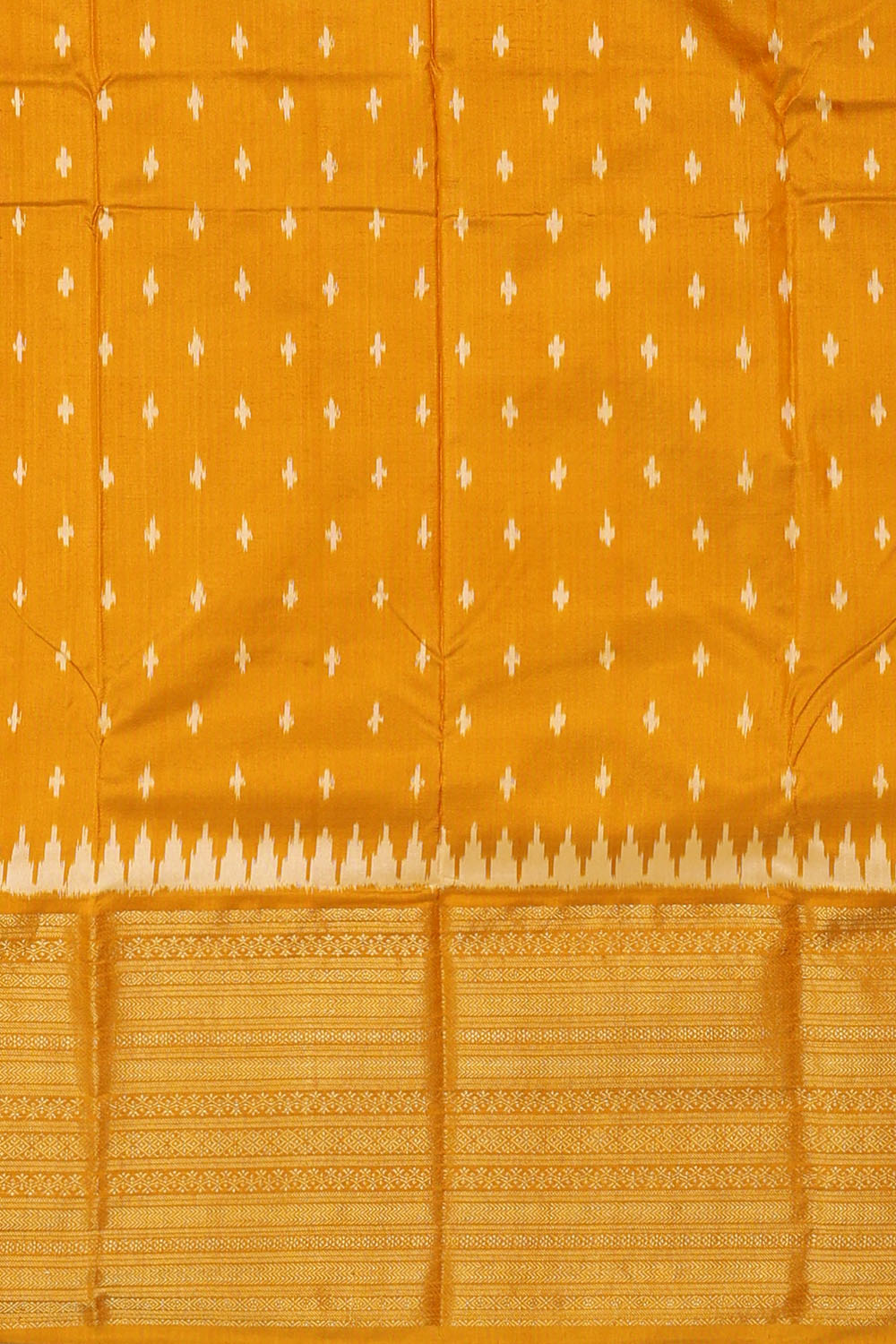 Image of Off-White Pochampally Ikat Silk Saree