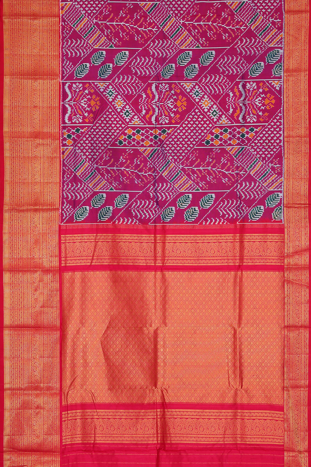 Image of Purple Pochampally Ikat Silk Saree
