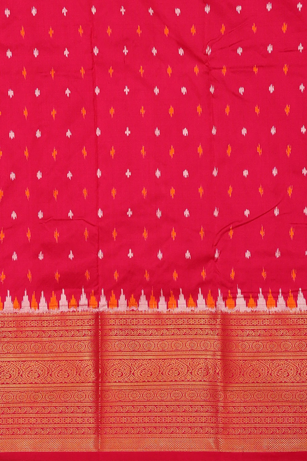 Image of Purple Pochampally Ikat Silk Saree