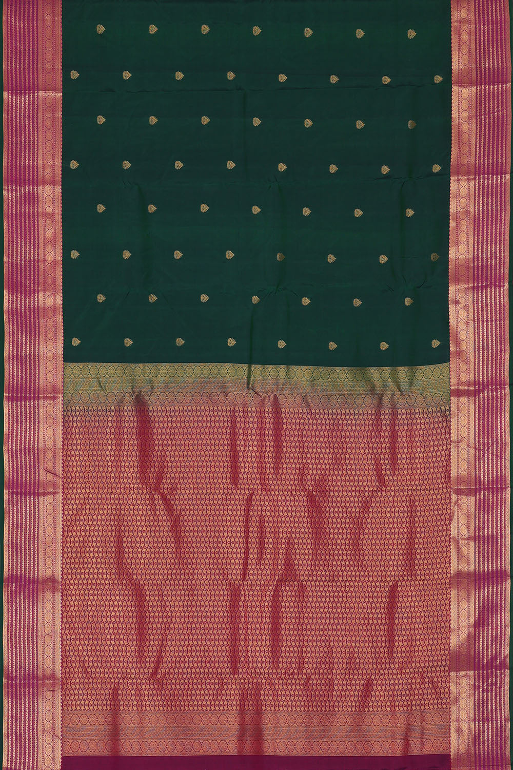 Image of Bottle-Green South Silk Saree
