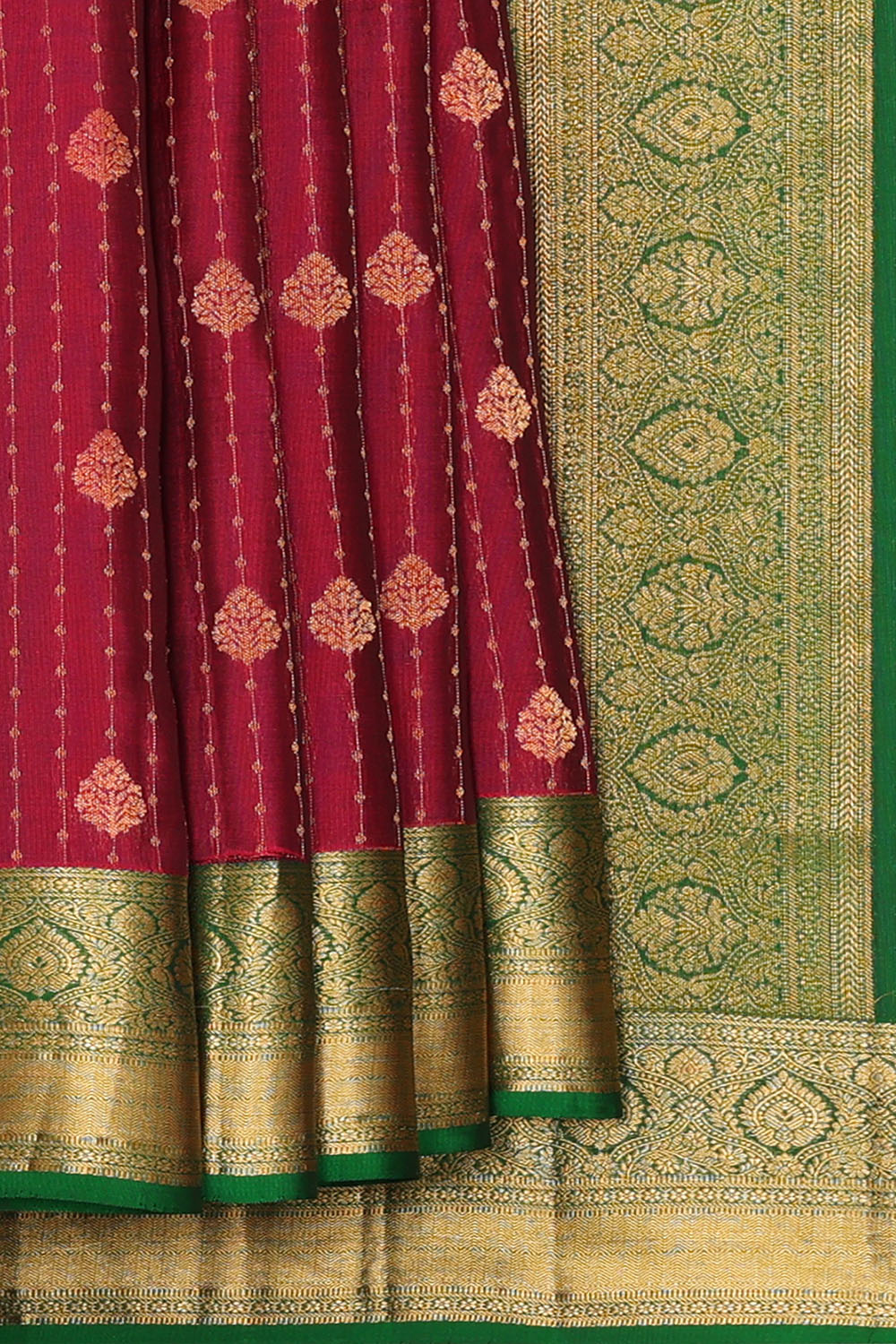 Image of Dark-Maroon South Silk Saree