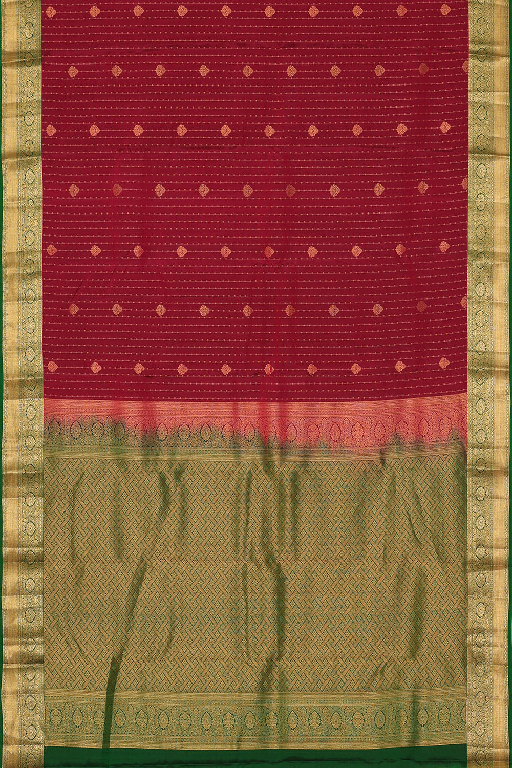 Image of Dark-Maroon South Silk Saree