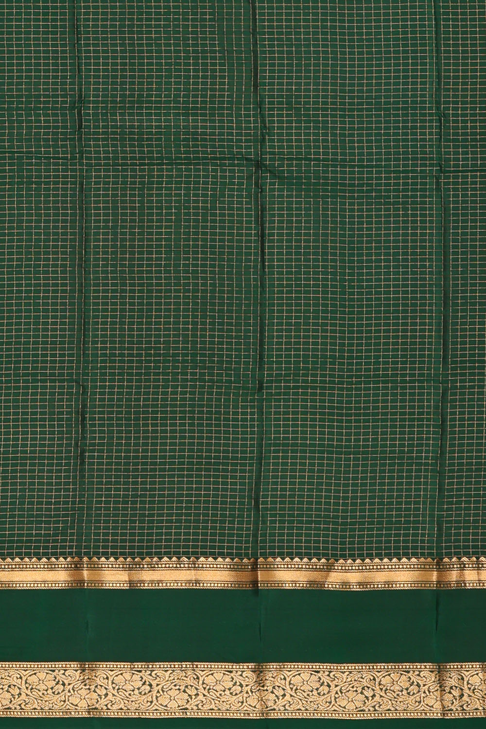 Image of Teal-Blue South Silk Kattam Saree