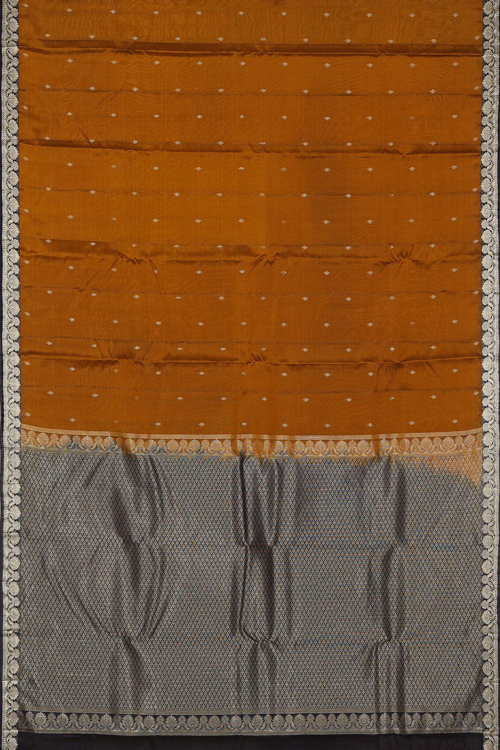 Image of Rust-Orange South Silk Saree