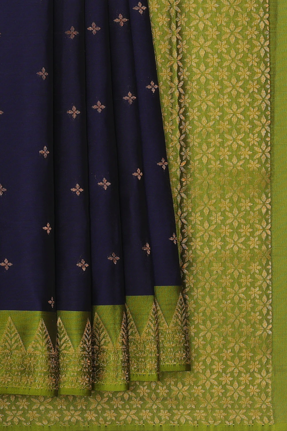 Image of Navy-Blue South Silk Saree