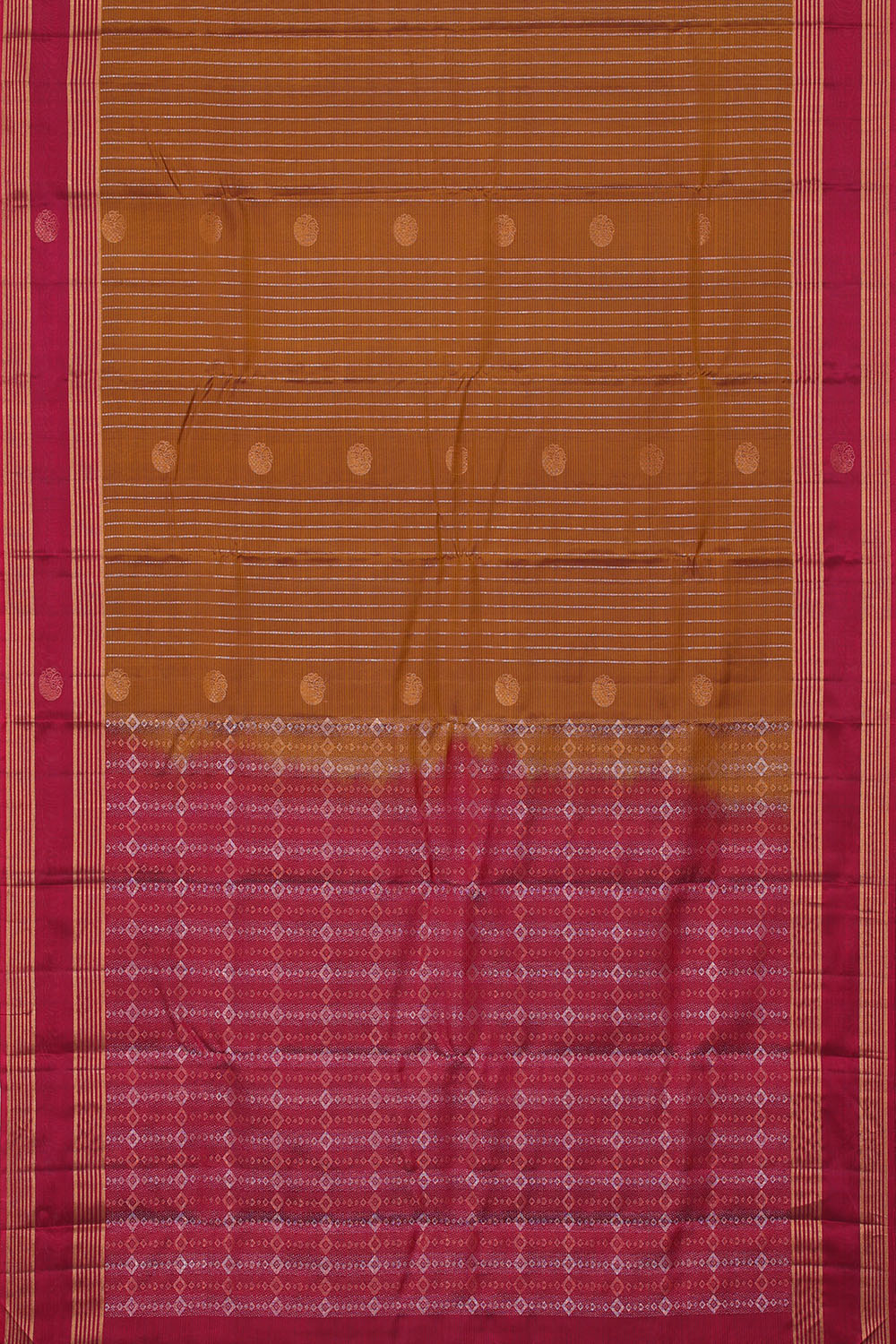 Image of Mustard-Brown South Silk Saree