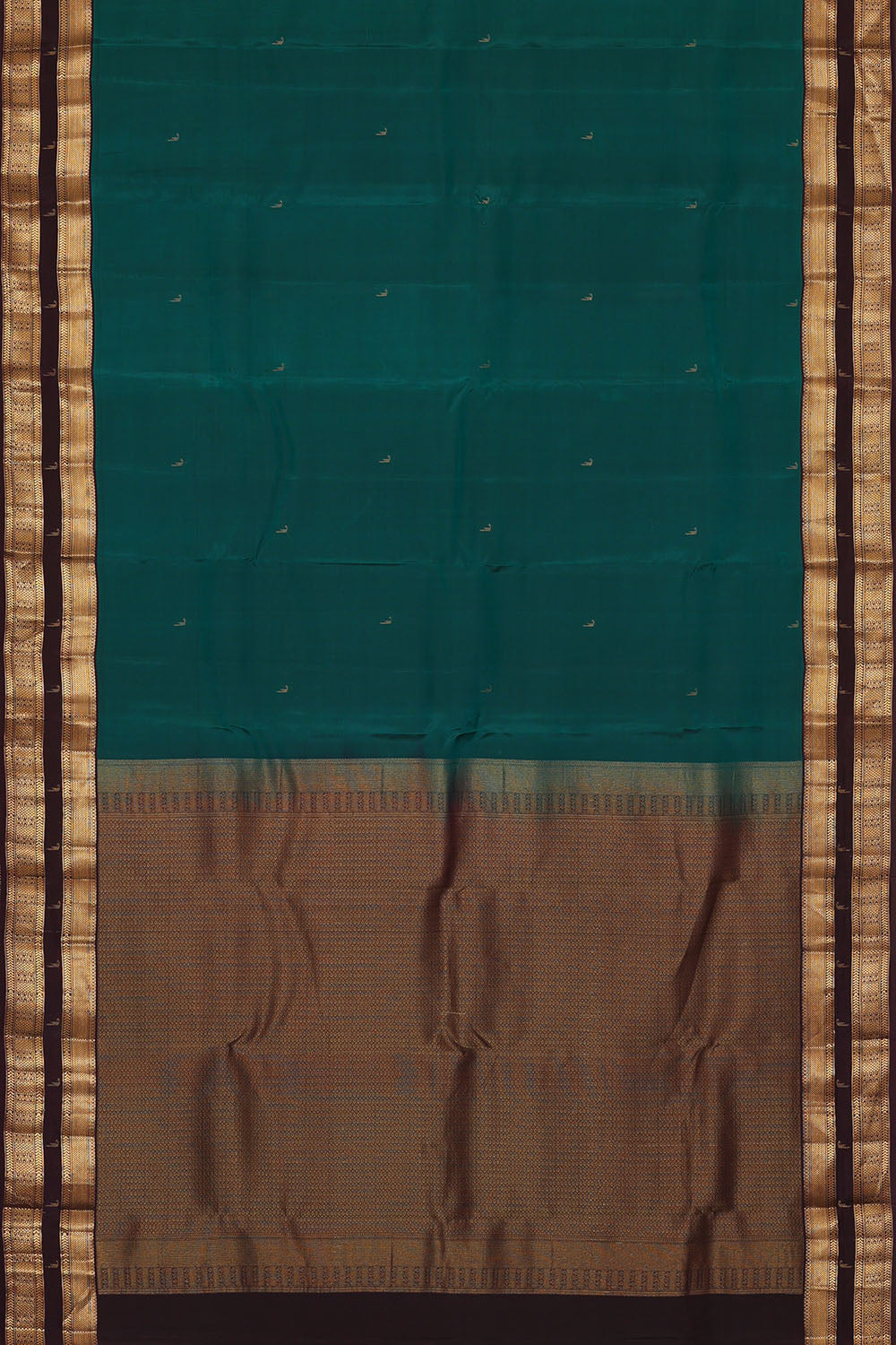 Image of Teal-Green South Silk Saree