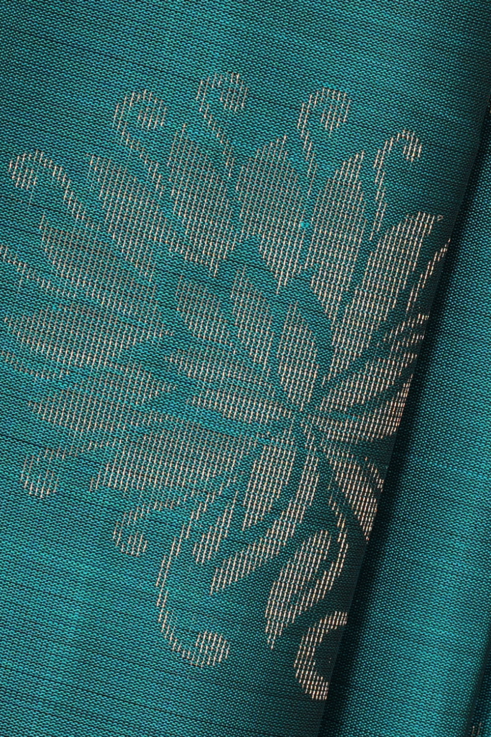 Image of Teal-Blue South Silk Saree