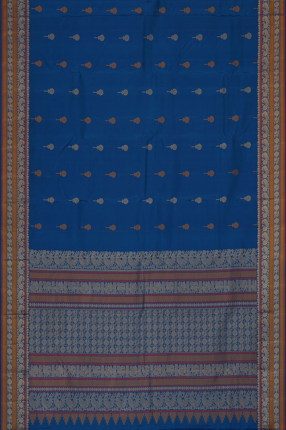 Image of Royal-Blue South Silk Saree