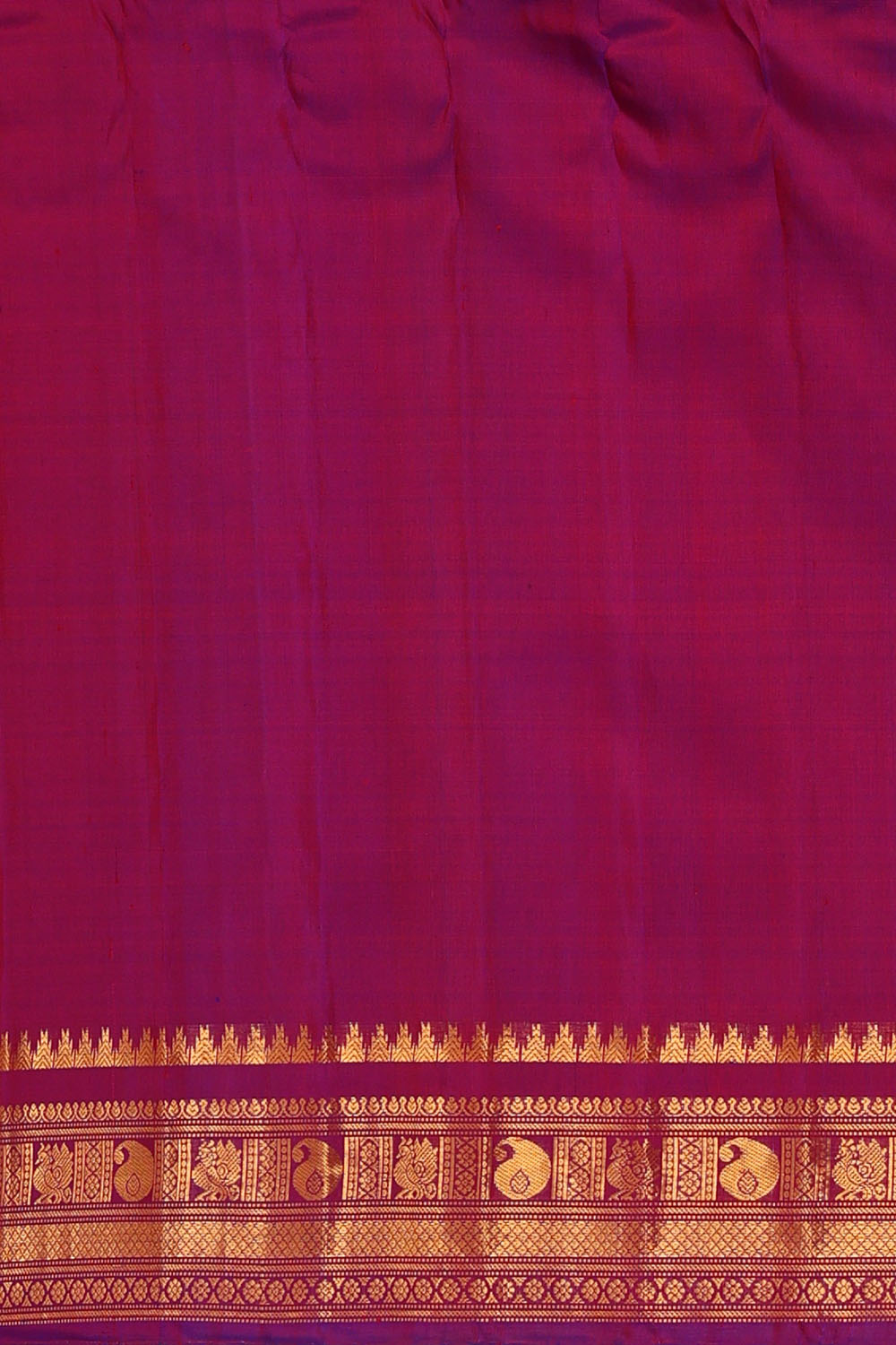 Image of Orange Gadwal Silk Saree