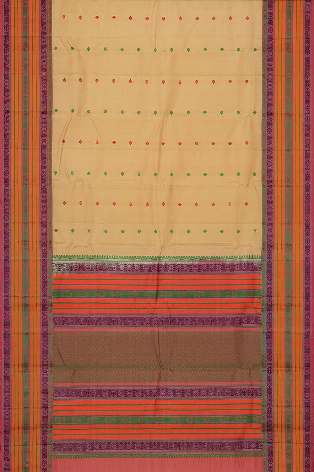 Image of Cream Kanchipuram Silk Saree