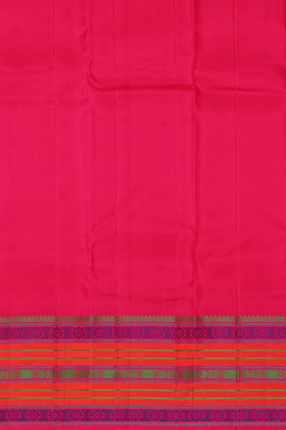 Image of Coral-Orange Kanchipuram Silk Saree