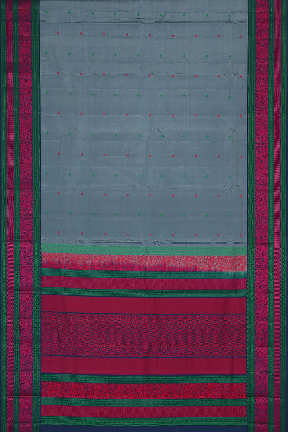 Image of Grey Kanchipuram Silk Saree