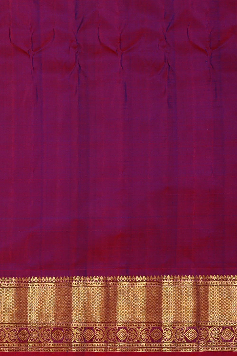 Image of Navy-Blue Gadwal Silk Kattam Saree