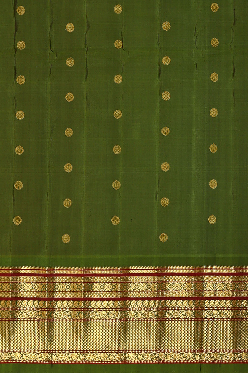 Image of Peach Gadwal Silk Saree