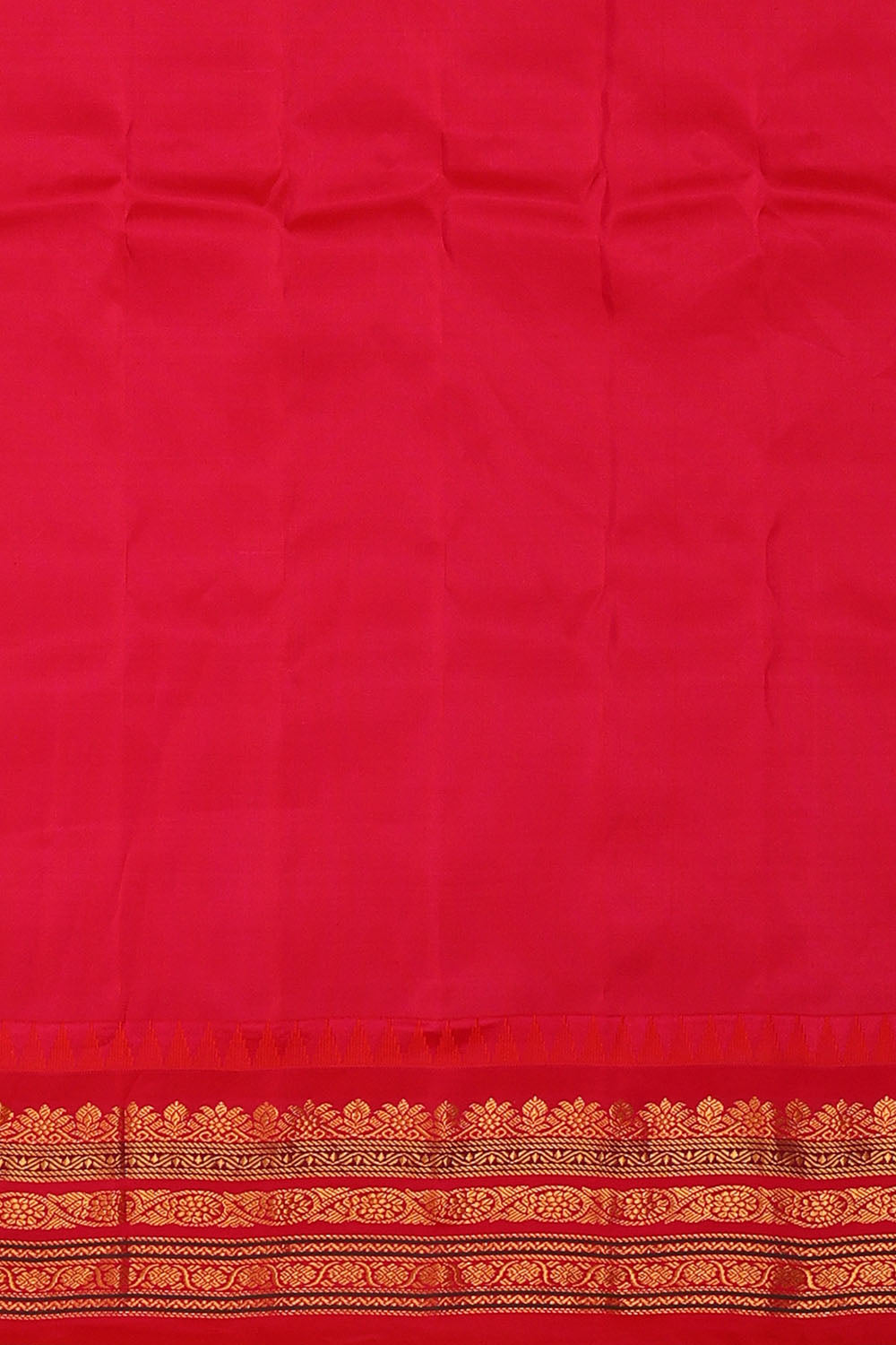 Image of Mustard-Yellow Silk Kattam Saree