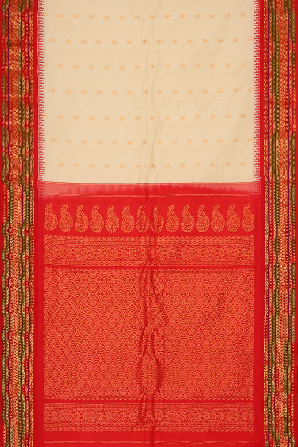 Image of Cream Gadwal Silk Saree