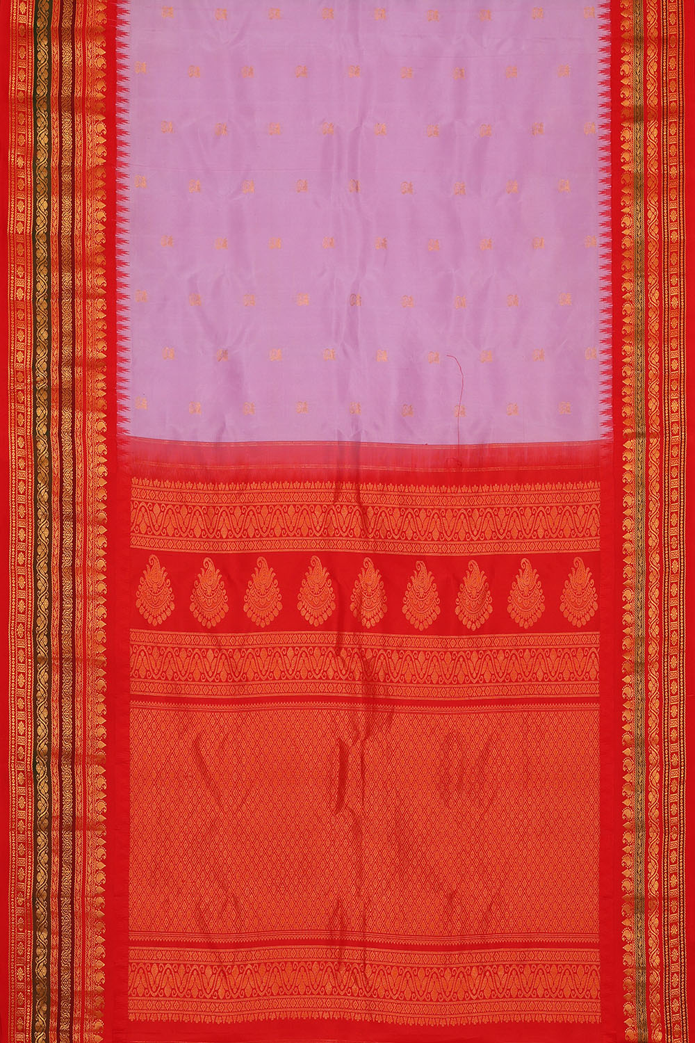 Image of Lavender Gadwal Silk Saree