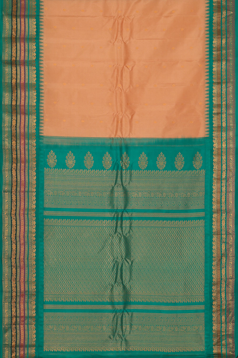 Image of Peach Gadwal Silk Saree