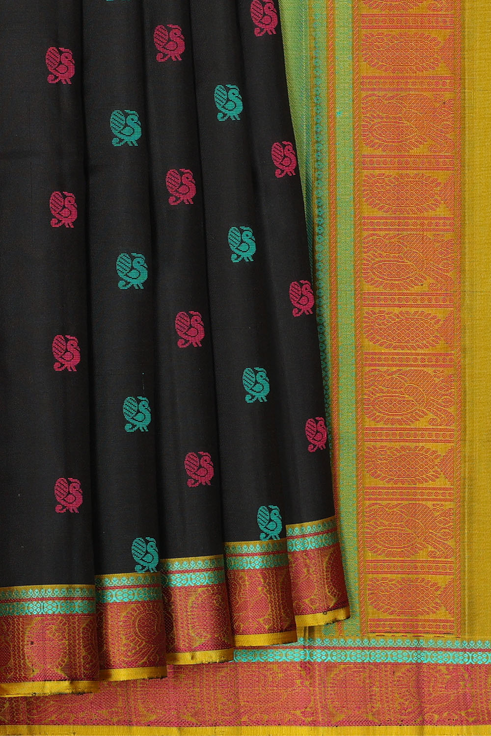 Image of Kanchipattu Black Silk Saree