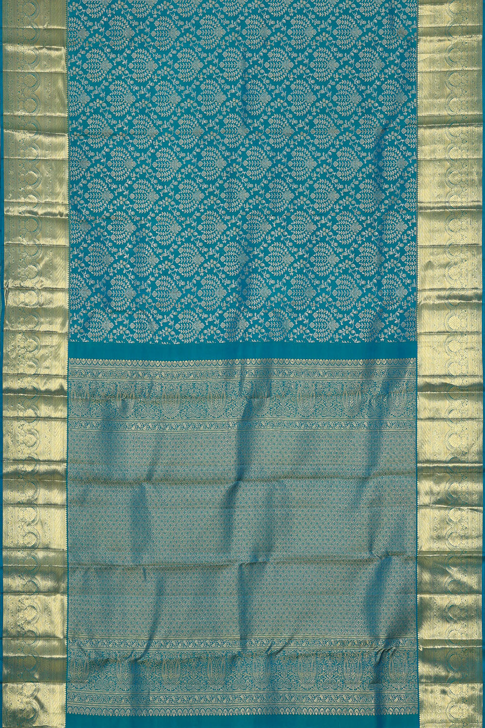 Image of Kanchipattu Blue Brocade Saree