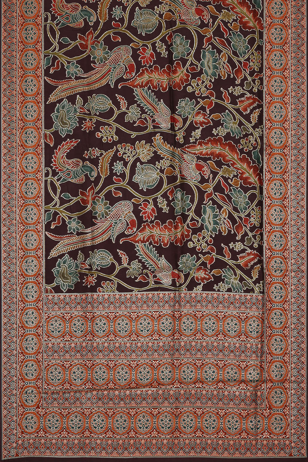 Image of Crepe Dark Brown Saree