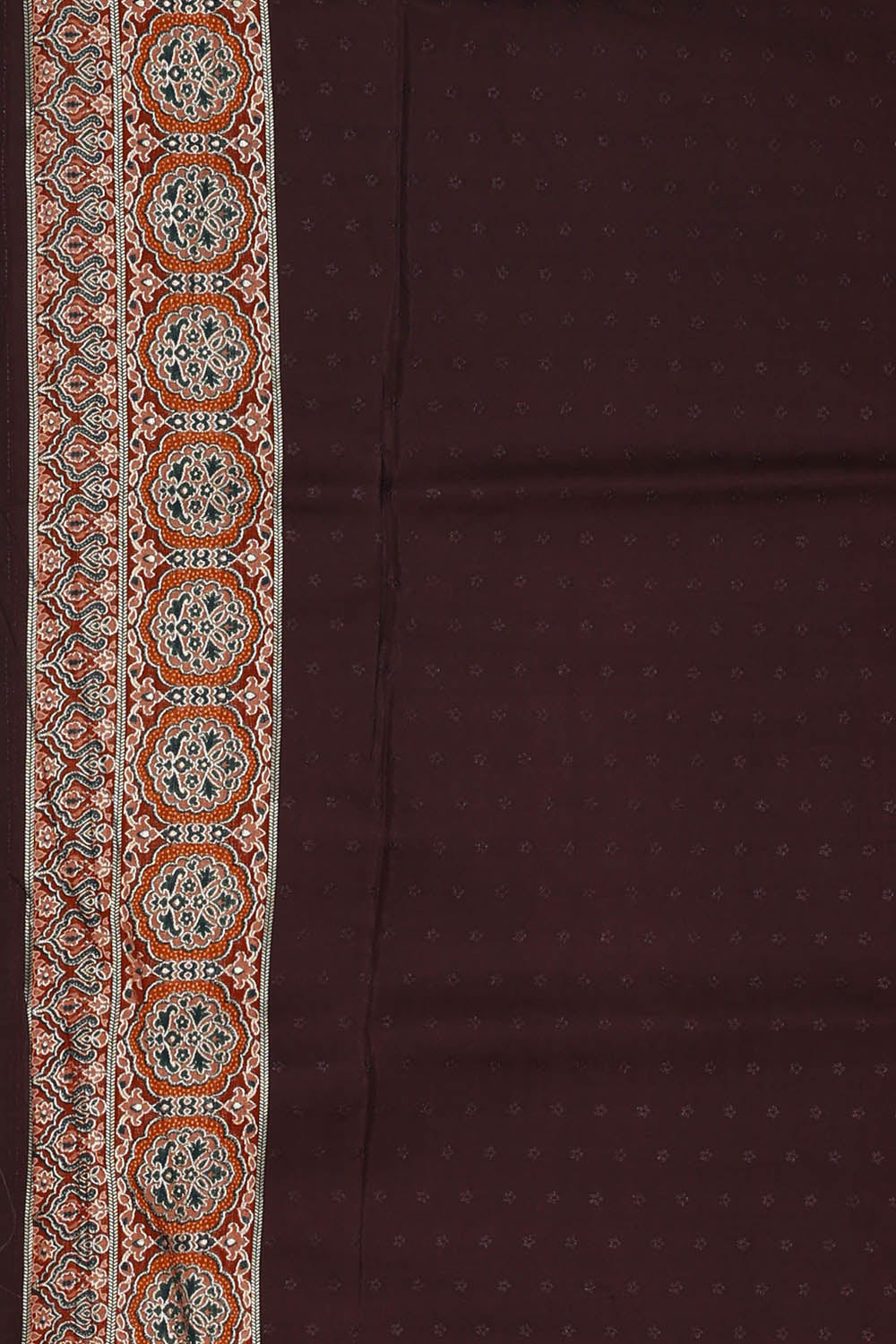 Image of Crepe Dark Brown Saree