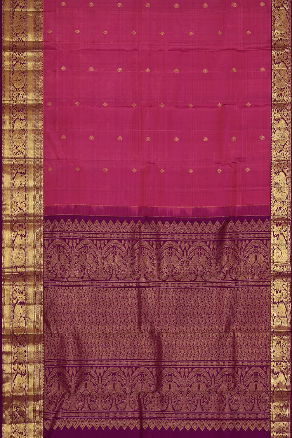 Image of Magenta-Pink South Silk Saree