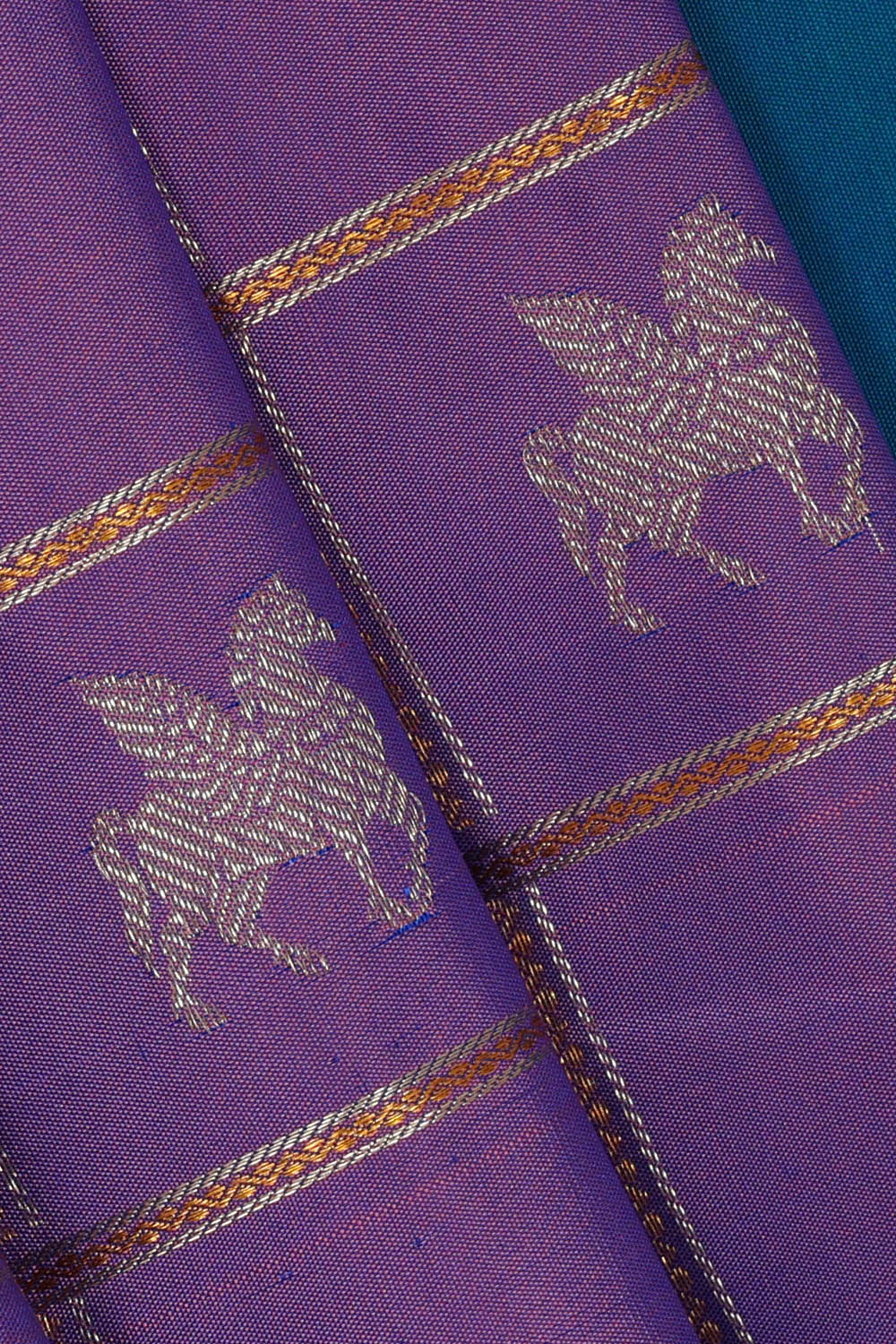 Image of Purple Kattam South Silk Saree