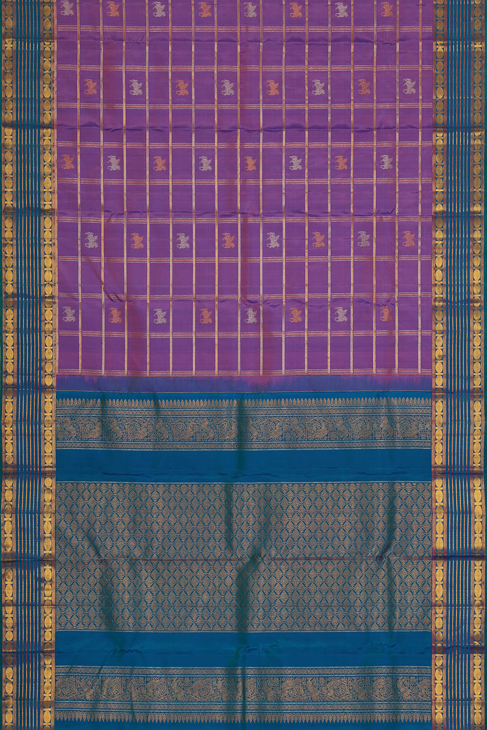 Image of Purple Kattam South Silk Saree