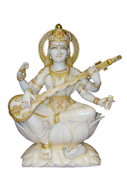 Collection of 24"Marble Saraswathi Devi(MB50701) in a gallery layout