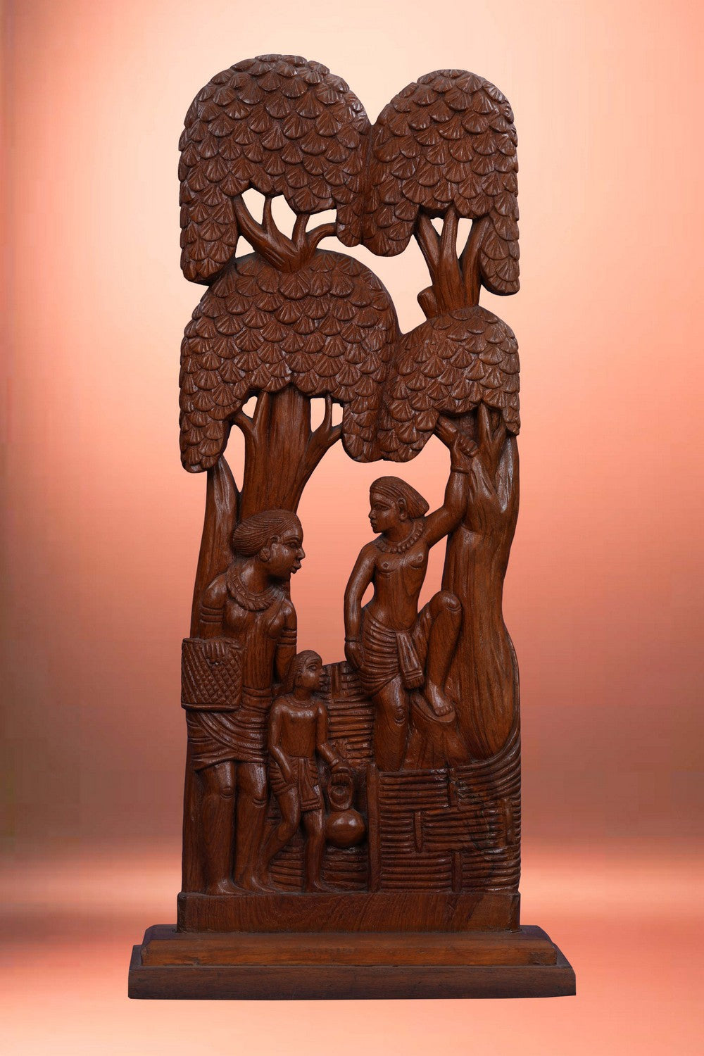 Handcrafted wood, tribal sculpture
