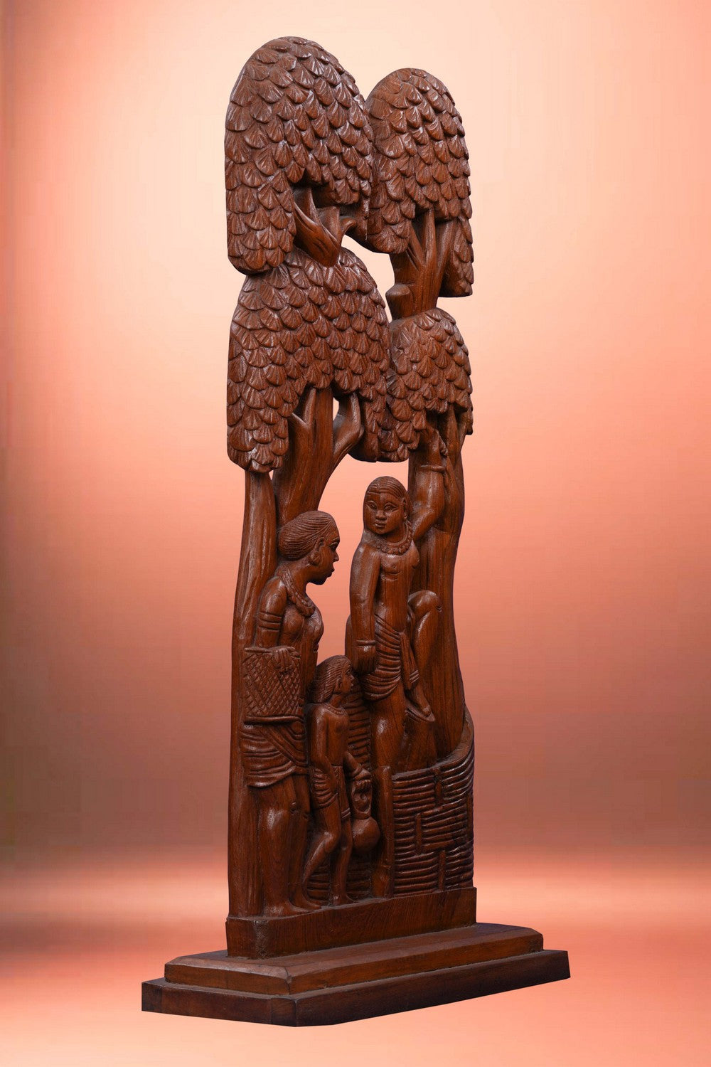 Handcrafted wood, tribal sculpture