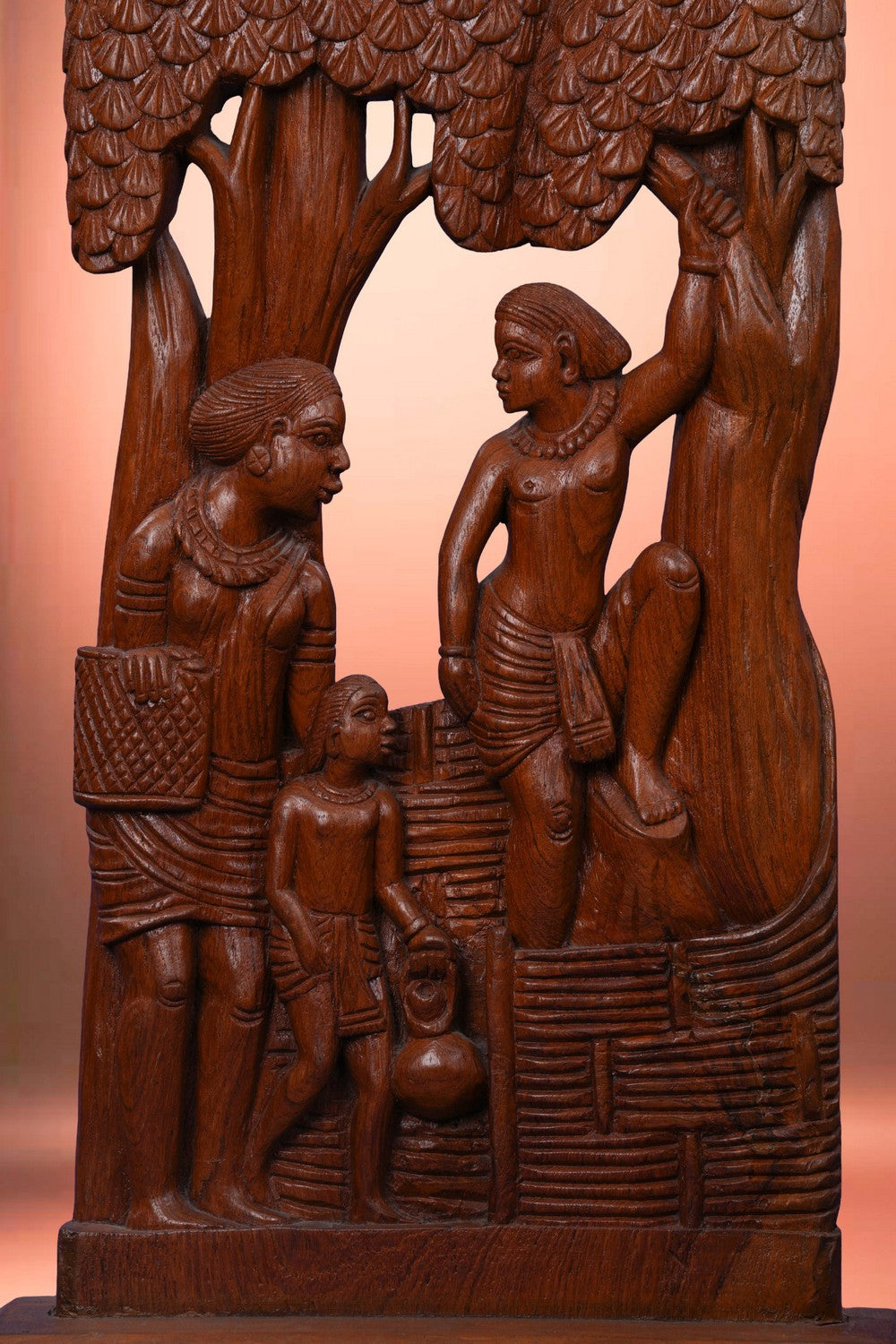 Handcrafted wood, tribal sculpture