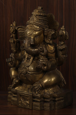 Collection of Handcrafted Brass Ganpati in a gallery layout