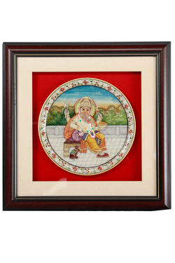 Collection of Marble Ganesh Plate with Frame in a gallery layout