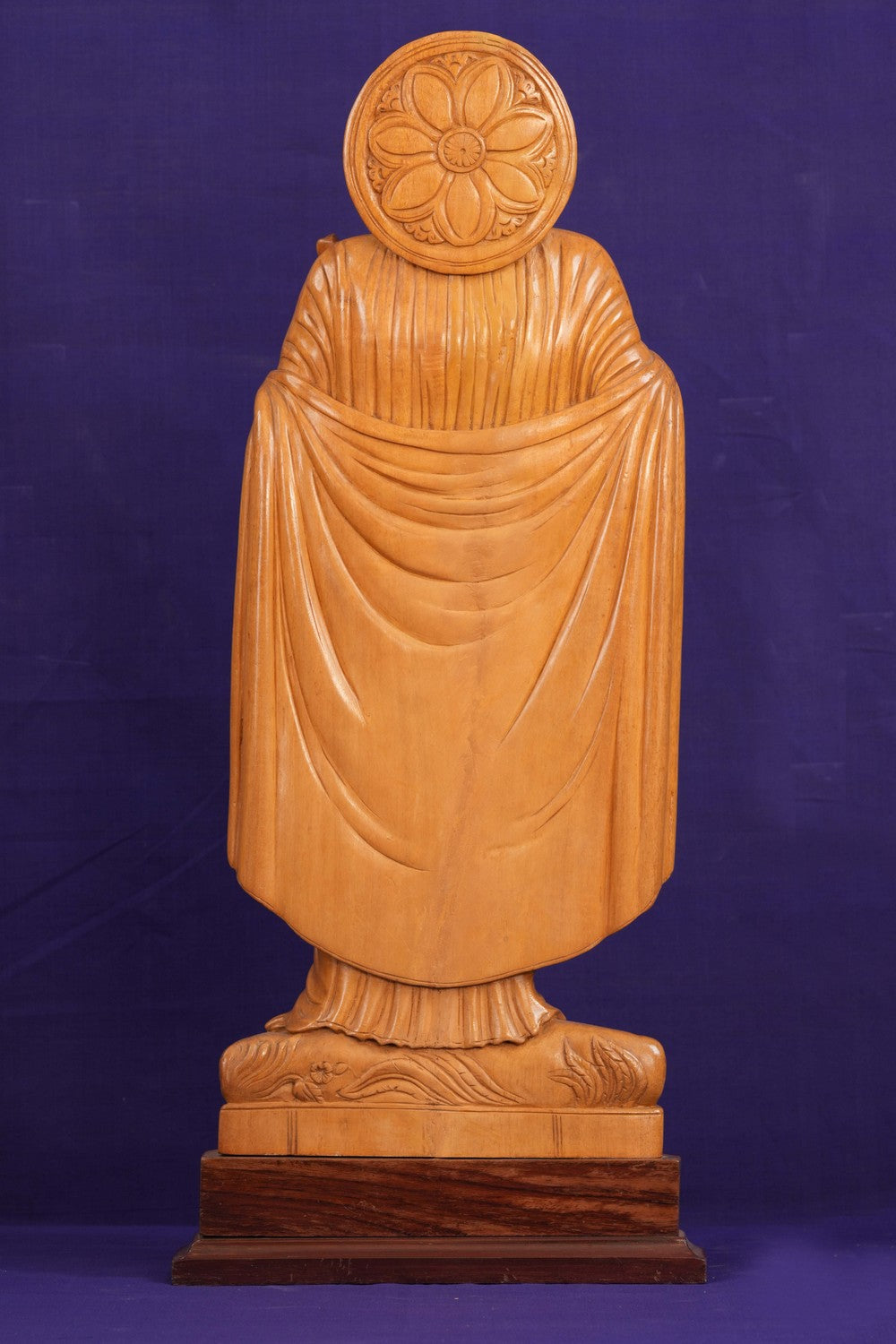 Image of White Cedar Wooden Saint With Infant Jesus