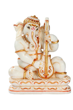 Collection of 9" Musical Ganesha in Marble(MB30403) in a gallery layout