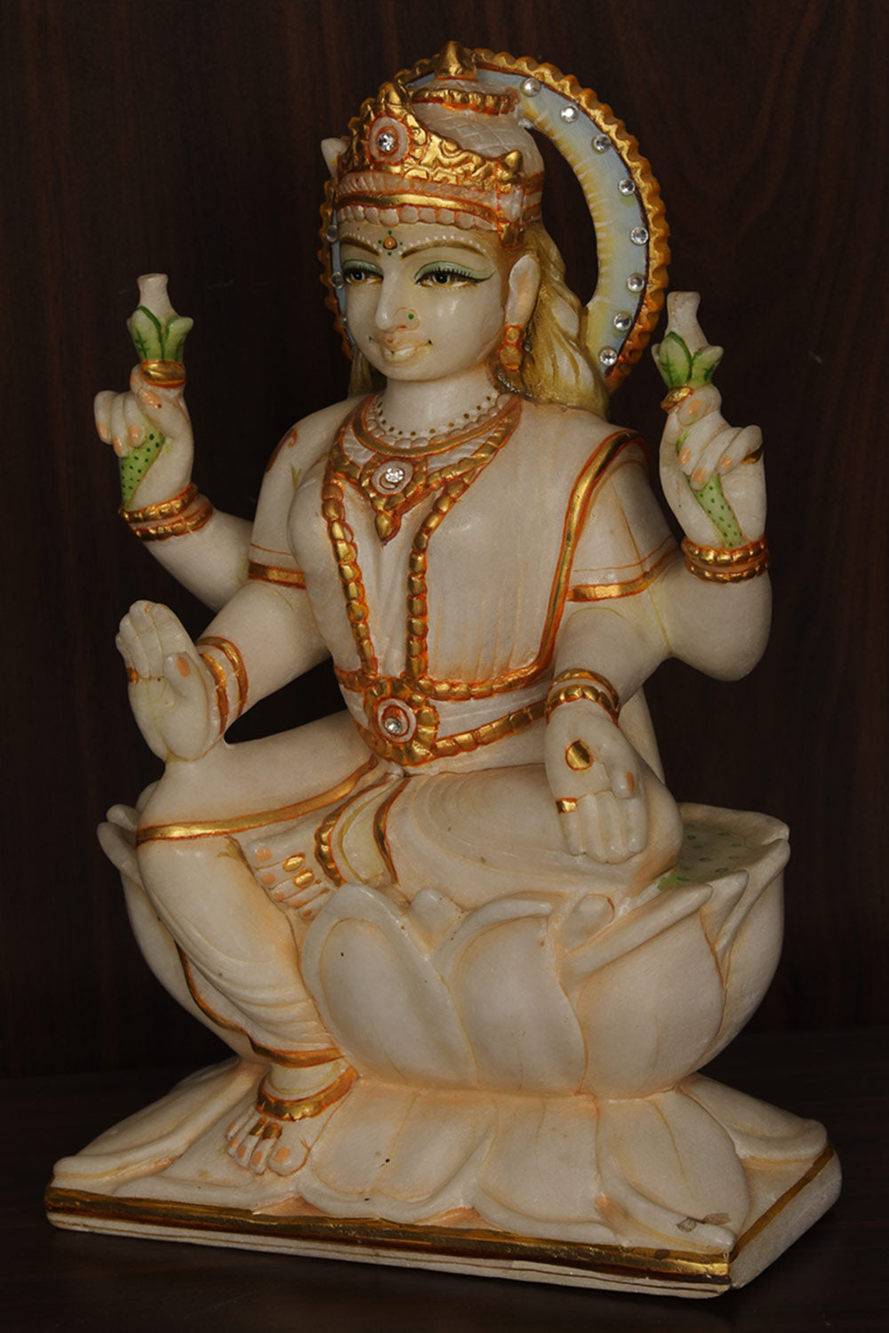 Image of Marble Goddess Lakshmi Statue