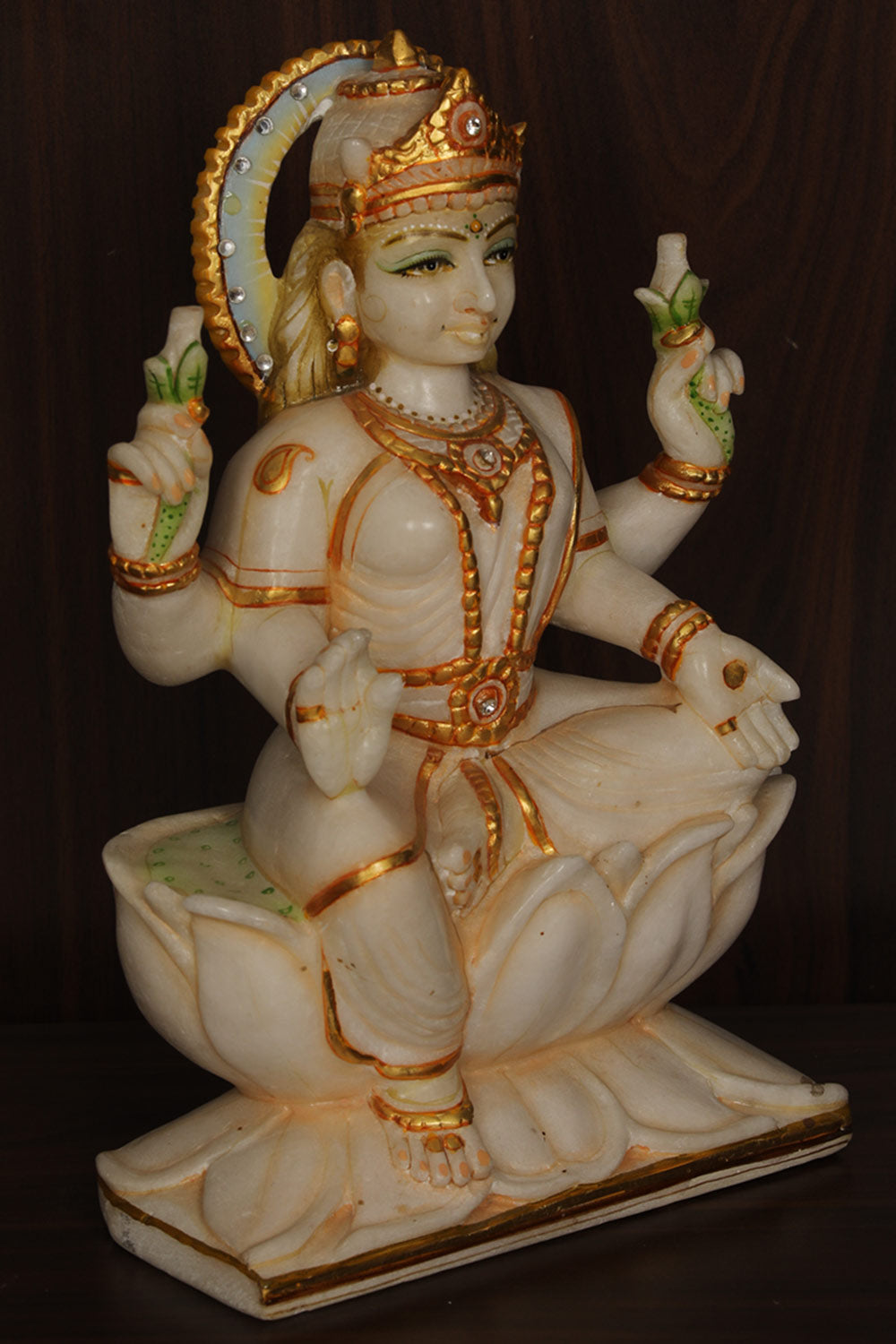Image of Marble Goddess Lakshmi Statue