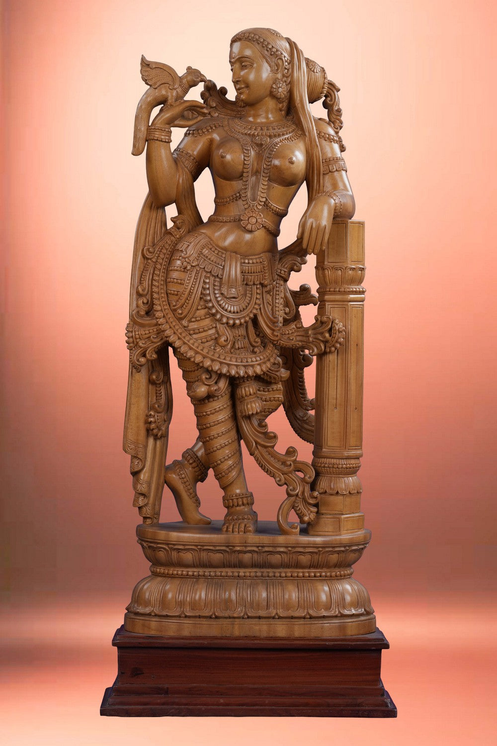 Image of Wooden Apsara Sculpture