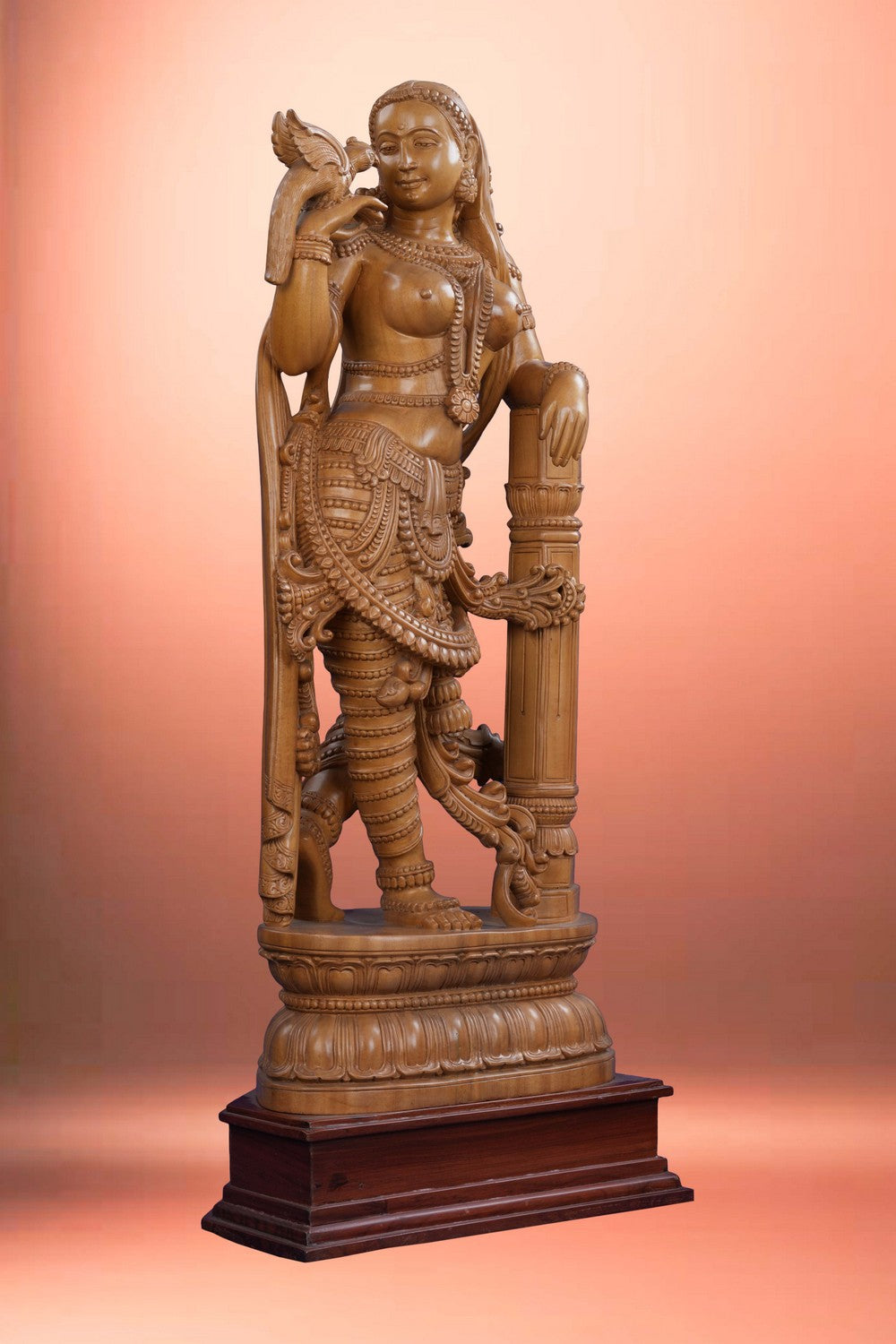 Wooden Apsara Sculpture