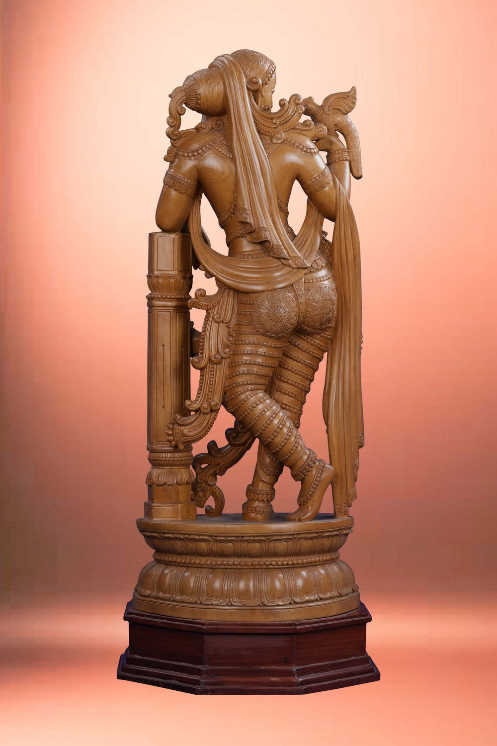 Wooden Apsara Sculpture