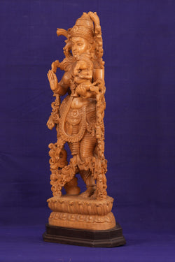Image of Wooden Gowri Ganesh Sculpture