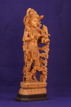 Image of Wooden Gowri Ganesh Sculpture