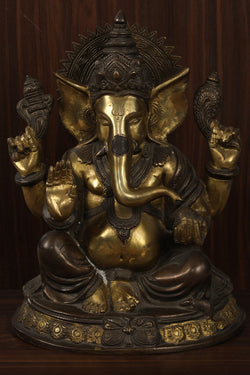 Collection of Handcrafted Brass Ganpati in a gallery layout